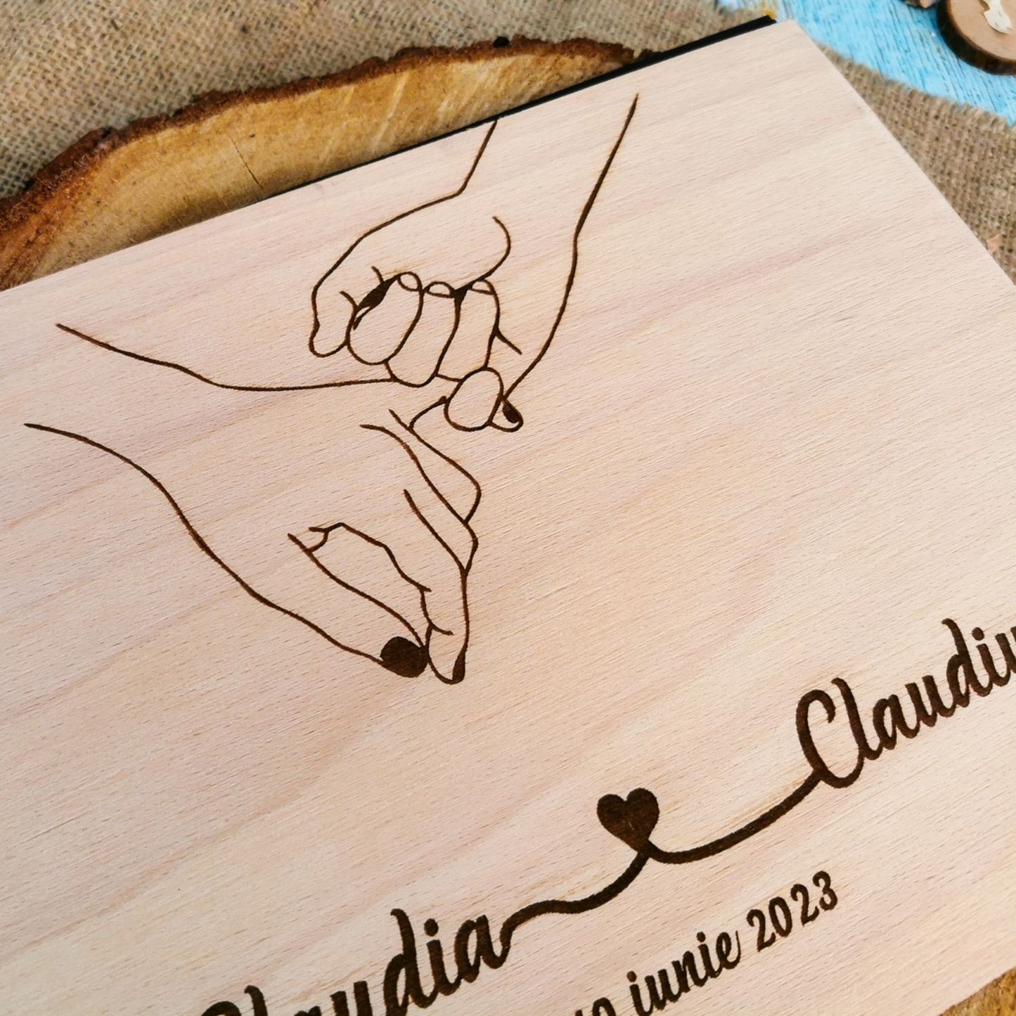 Album Foto GuestBook Nunta HH1643 Personalizat din lemn Atingere 30 x 21 cm