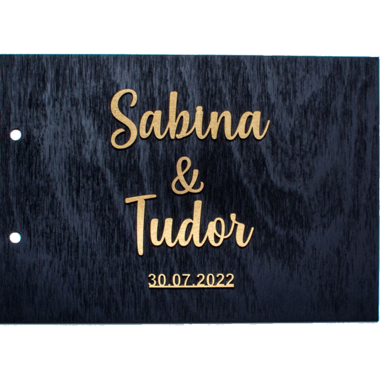 Album Foto GuestBook Nunta HH1588 Personalizat din lemn Negru 30 x 21