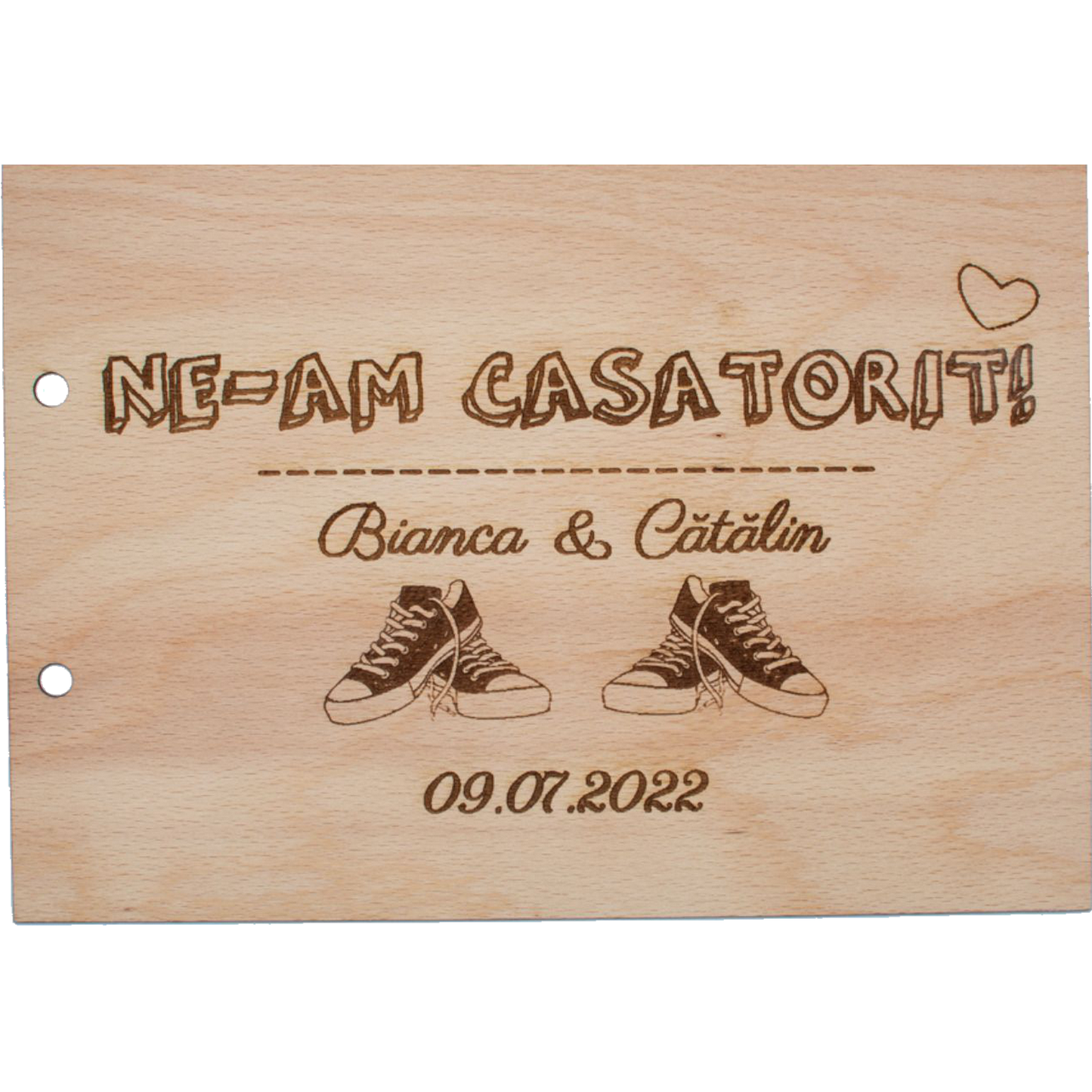 Album Foto GuestBook Nunta HH1592 Personalizat din lemn Adidasi 30 x 21