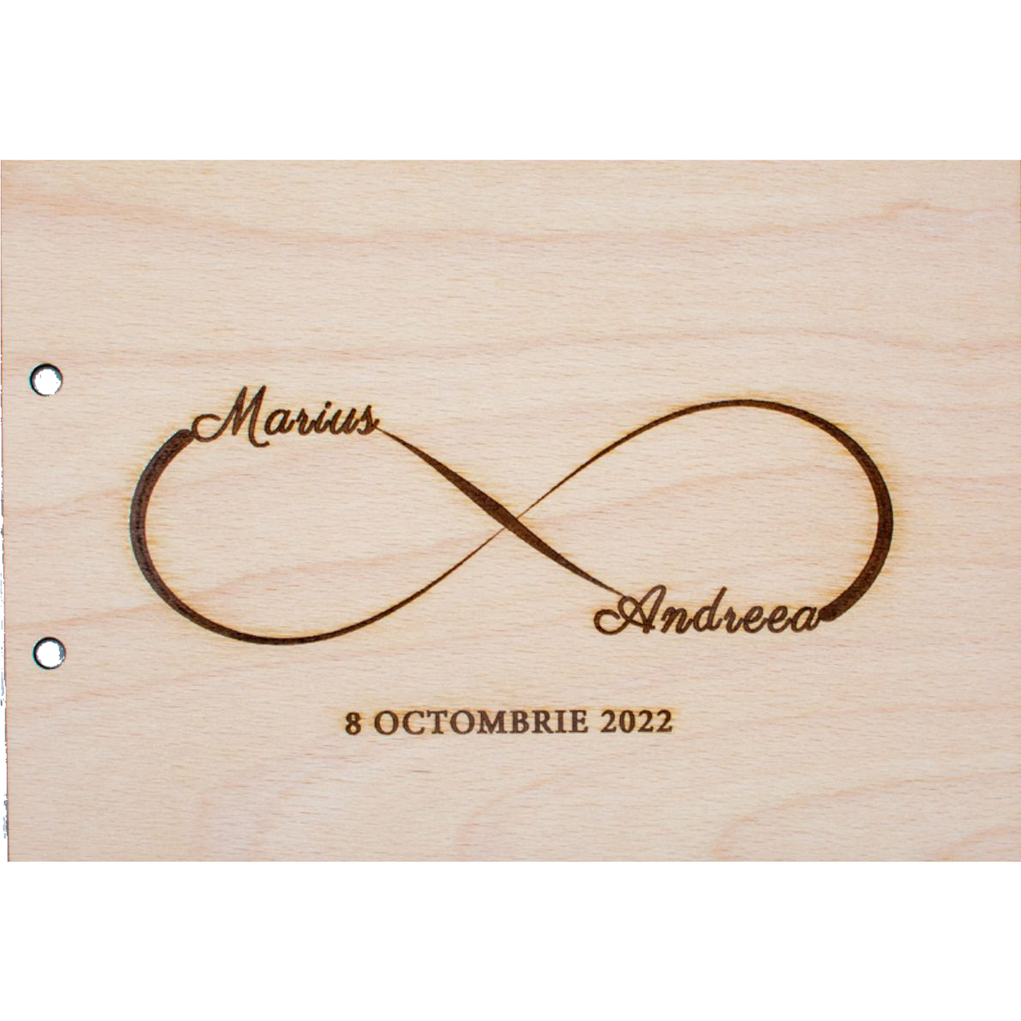 Album Foto GuestBook Nunta HH1615 Personalizat din lemn Infinit 30 x 21 cm