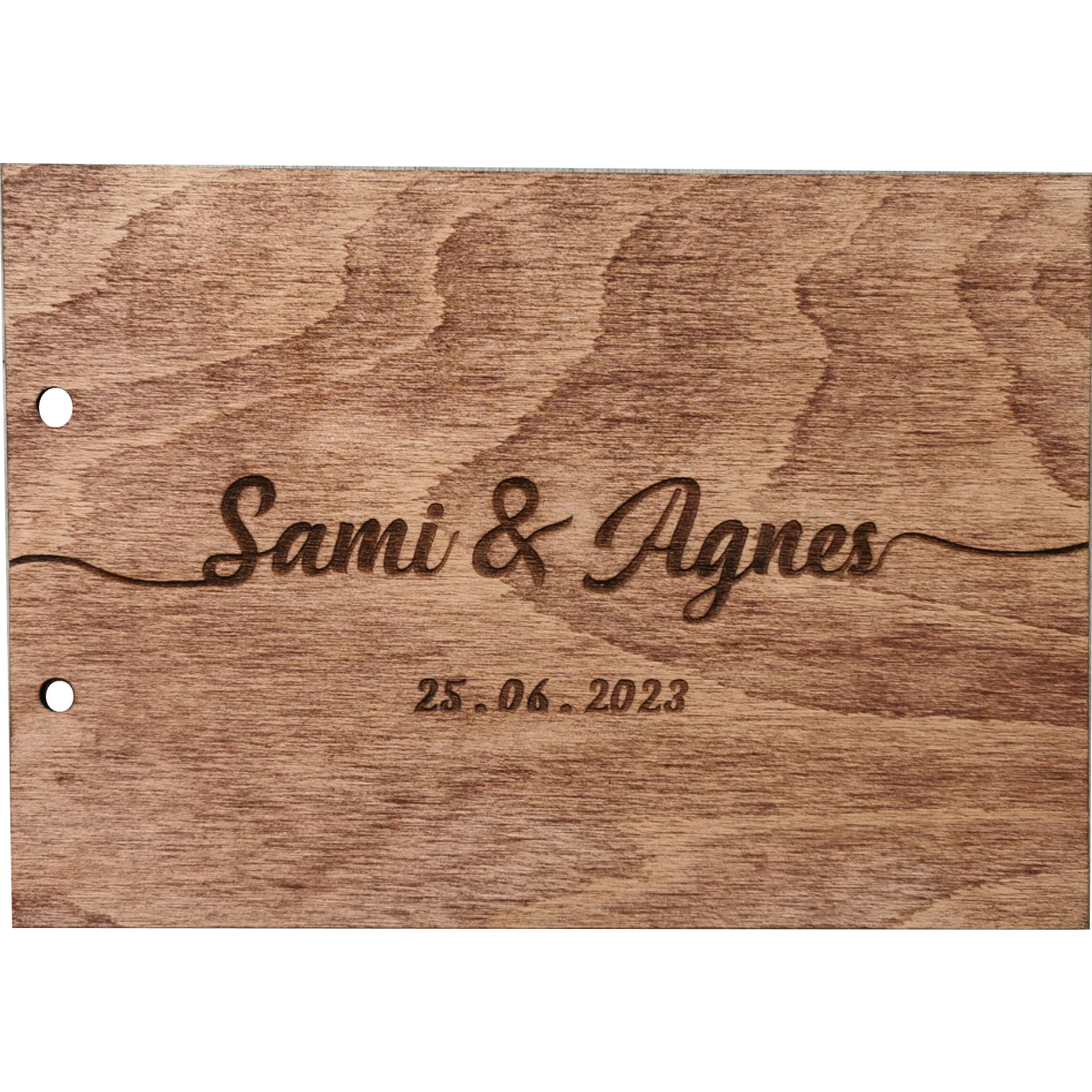 Album Foto GuestBook Nunta HH1639 Model Nume Personalizat din lemn 30 x 21 cm