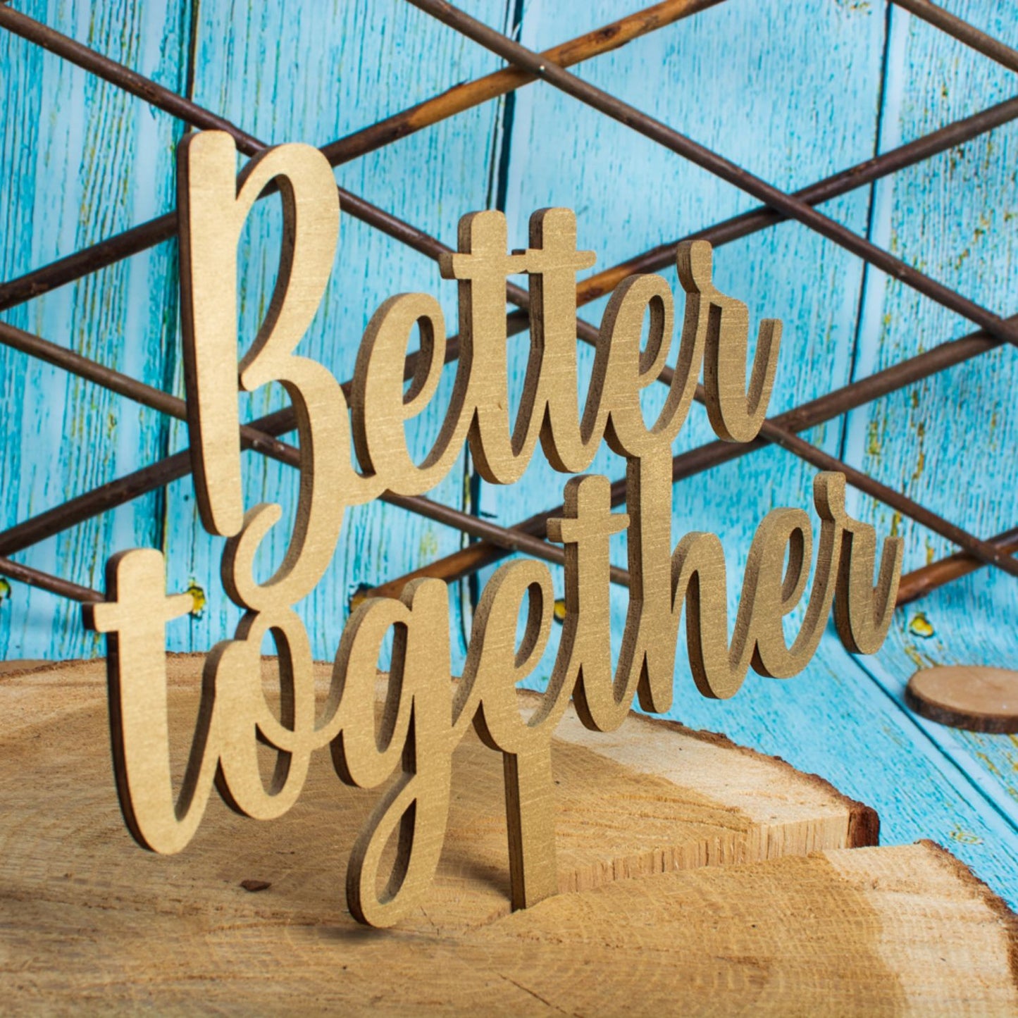 Topper din Lemn HH1612 Personalizat Nunta Better Together