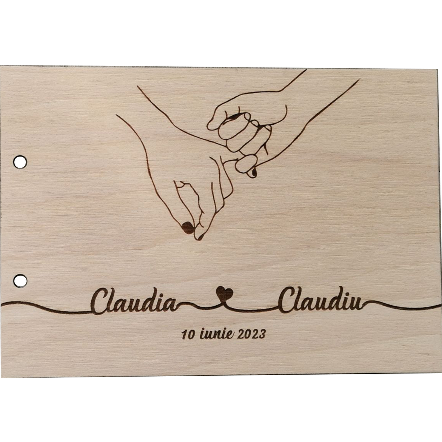 Album Foto GuestBook Nunta HH1643 Personalizat din lemn Atingere 30 x 21 cm