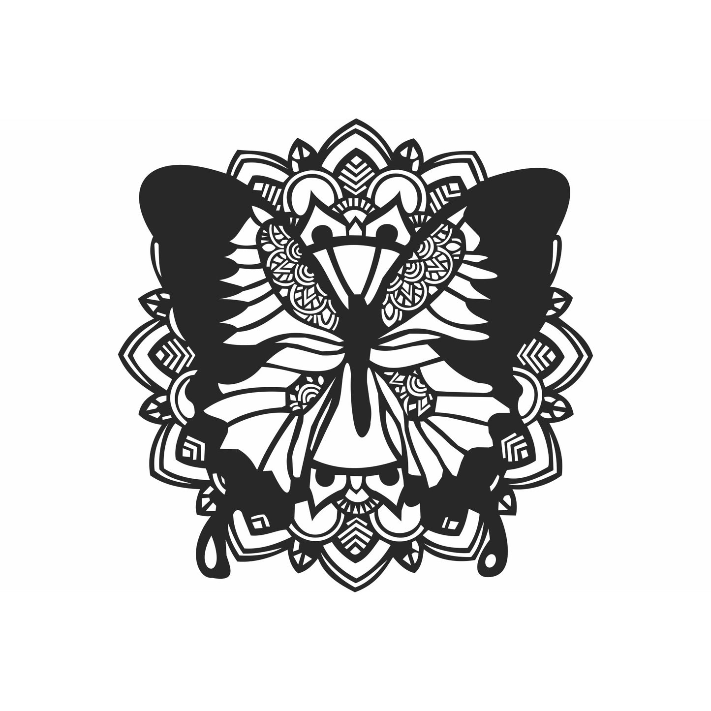 Decor perete Personalizabil Fluture Mandala HHH79 din lemn