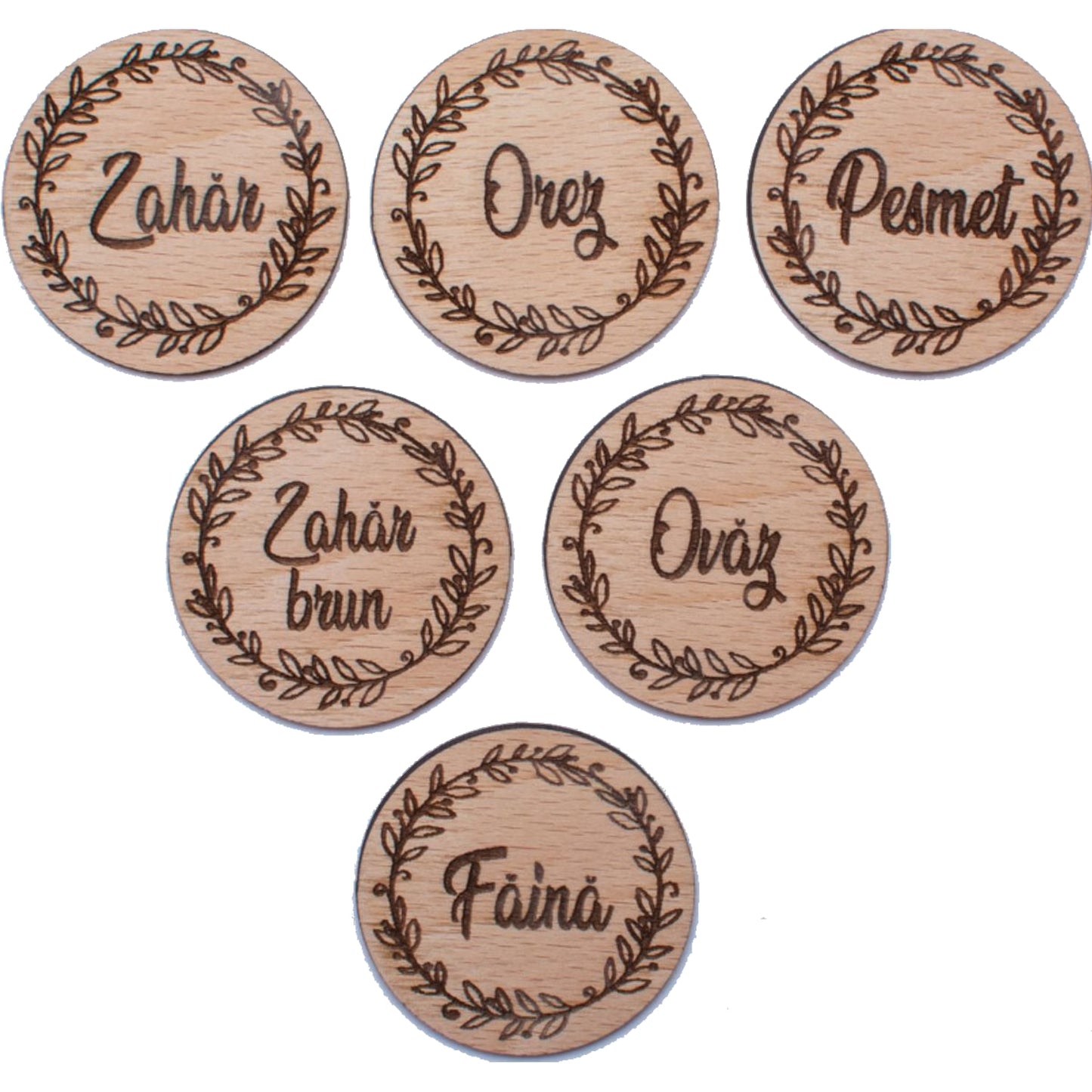 Accesoriu Organizare Personalizat HH1560 Ingrediente din lemn 5x5 cm