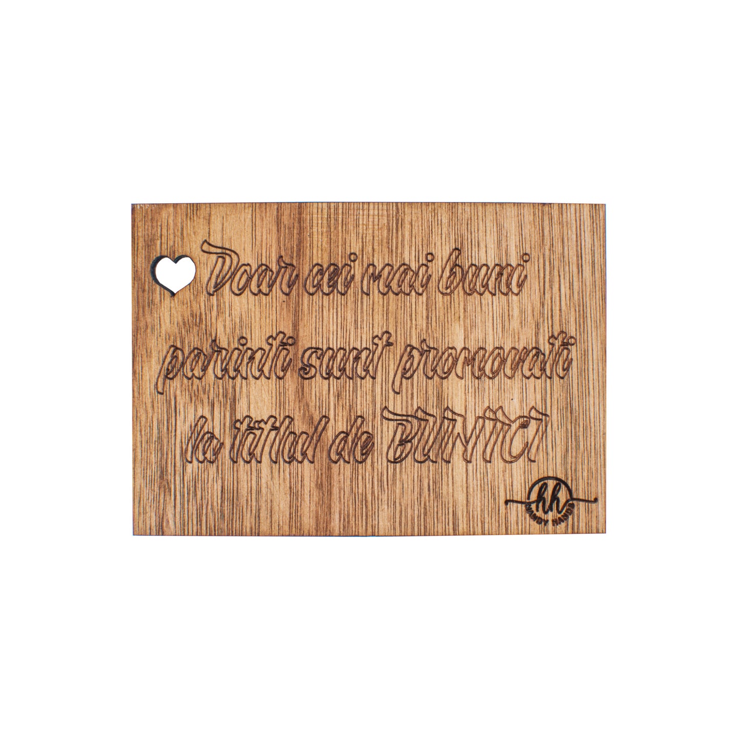 Card Personalizabil, HandyHands, anunt membru nou de familie pentru bunici din lemn