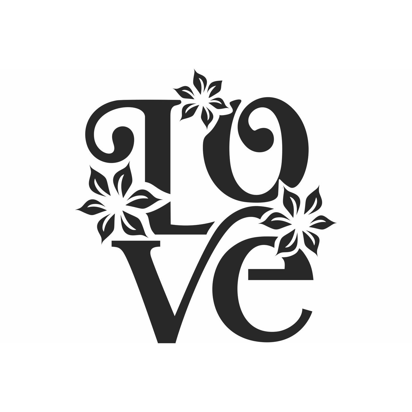 Decor perete Personalizabil Love Floral din lemn