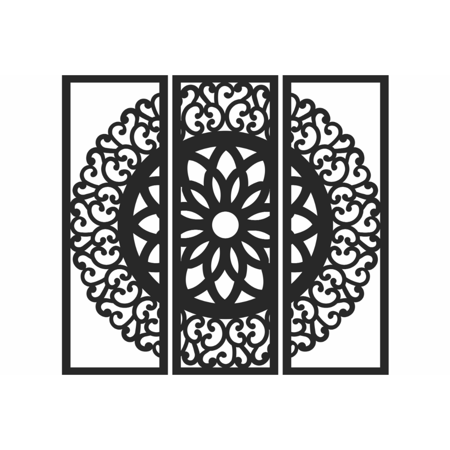 Decor perete Personalizabil 3 Parti Mandala HHH529 din lemn