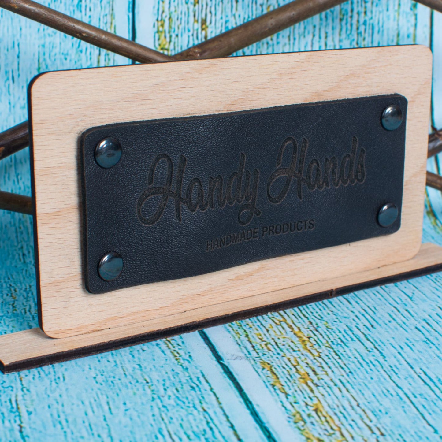 Suport Premium din Piele HH927 Nume pentru Birou 15x8.3 cm