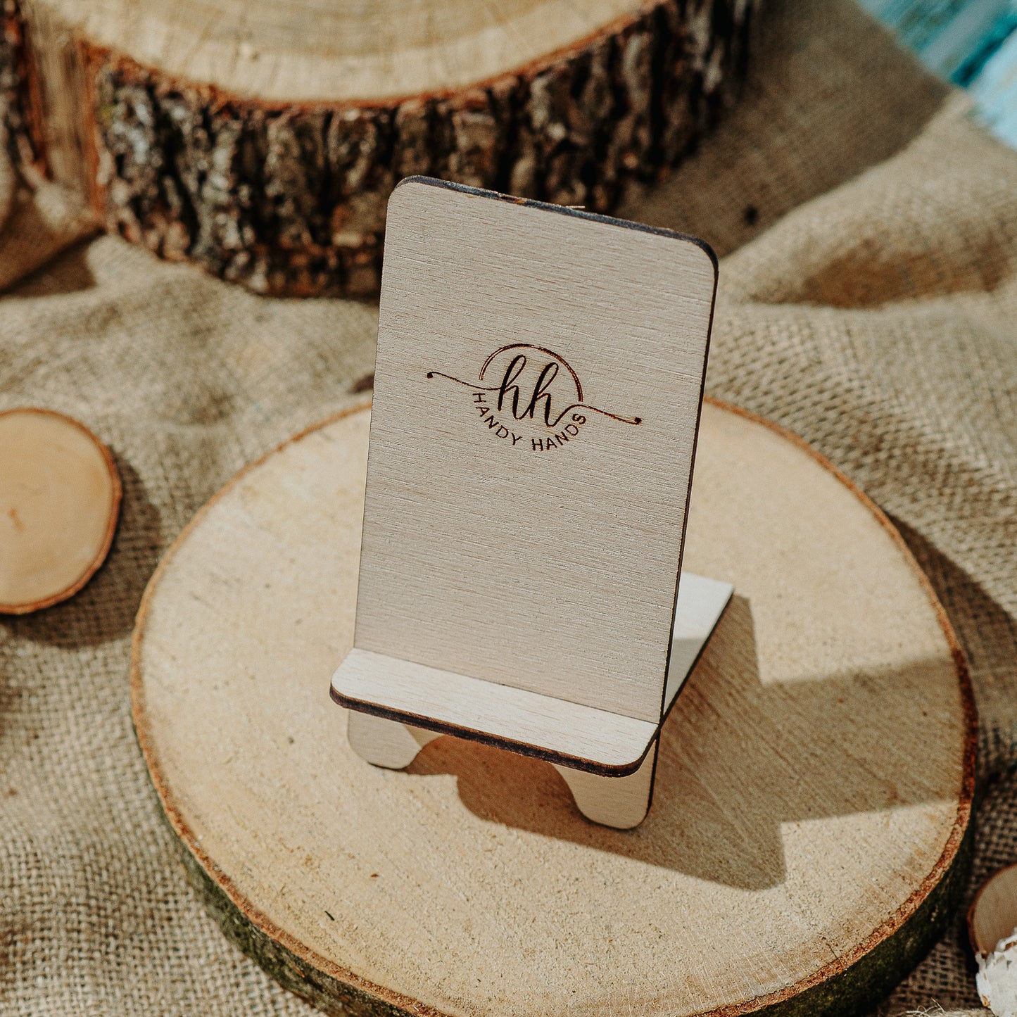 Suport de Telefon din lemn HH957 Personalizat 7.5x15 cm