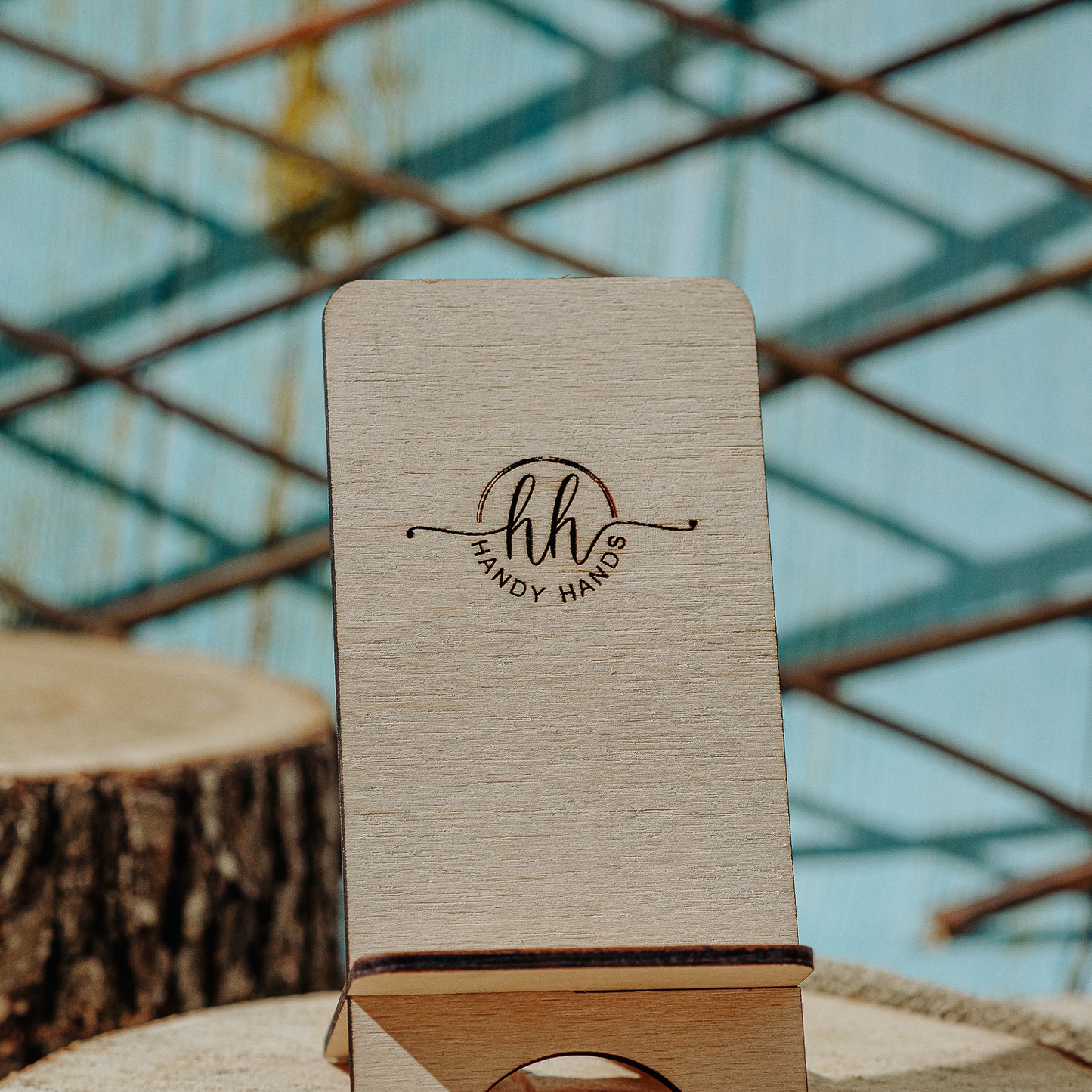Suport de Telefon din lemn HH957 Personalizat 7.5x15 cm
