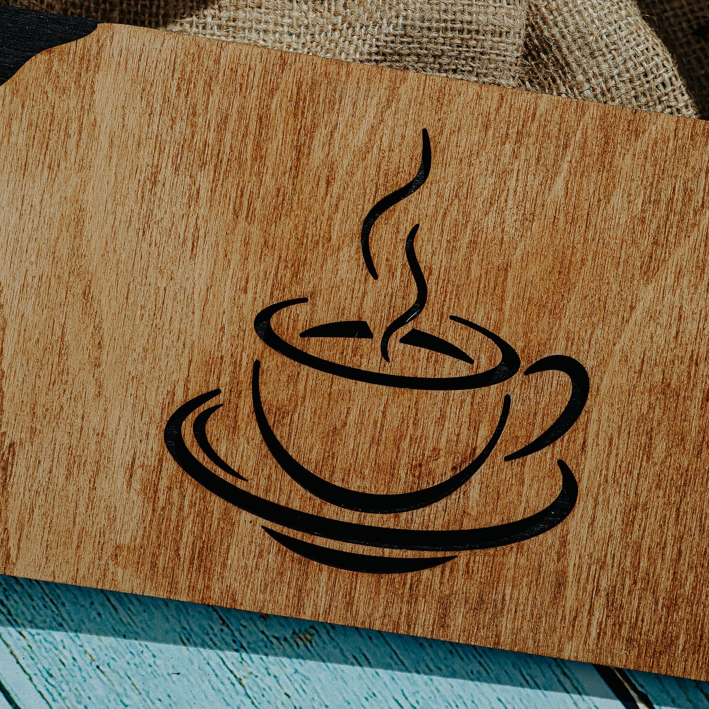 Placuta Indicator pentru Cafea din lemn HH966 Personalizat 34x15 cm
