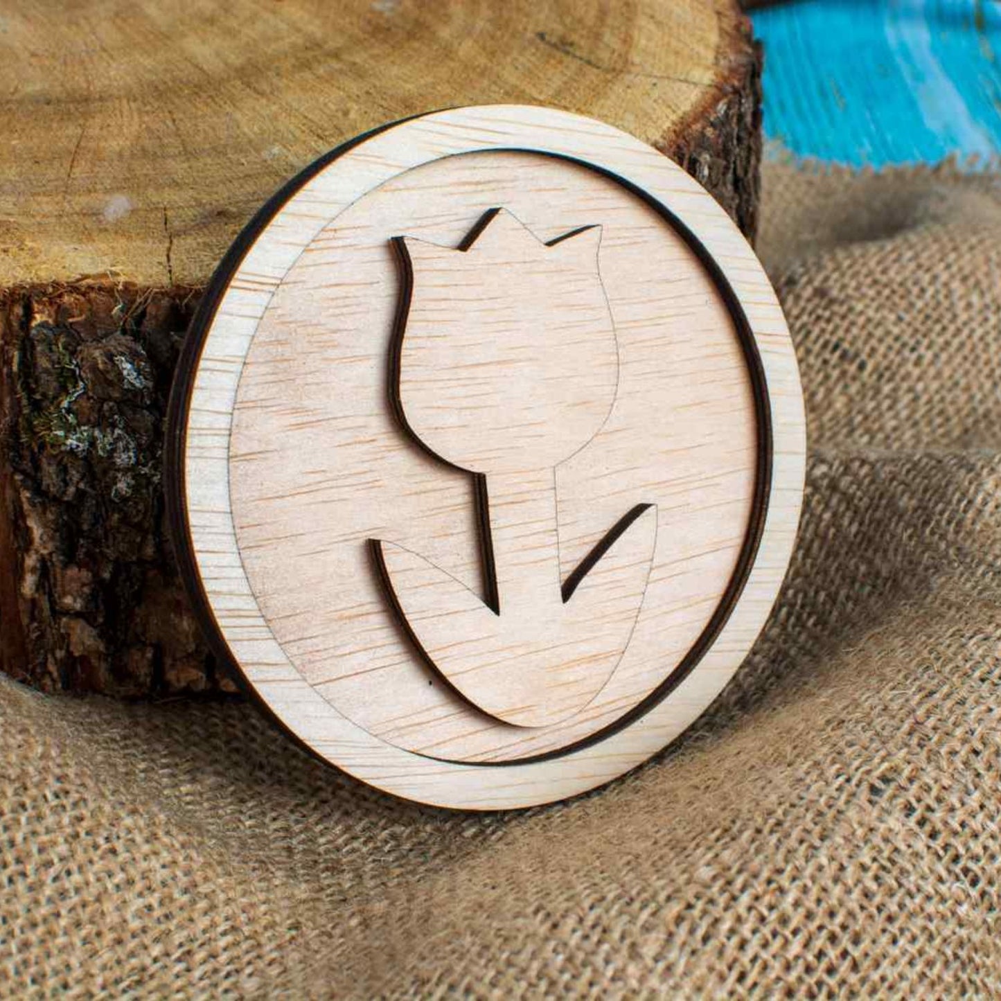 Decor Lalea Blank HH1517 din lemn pentru Licheni