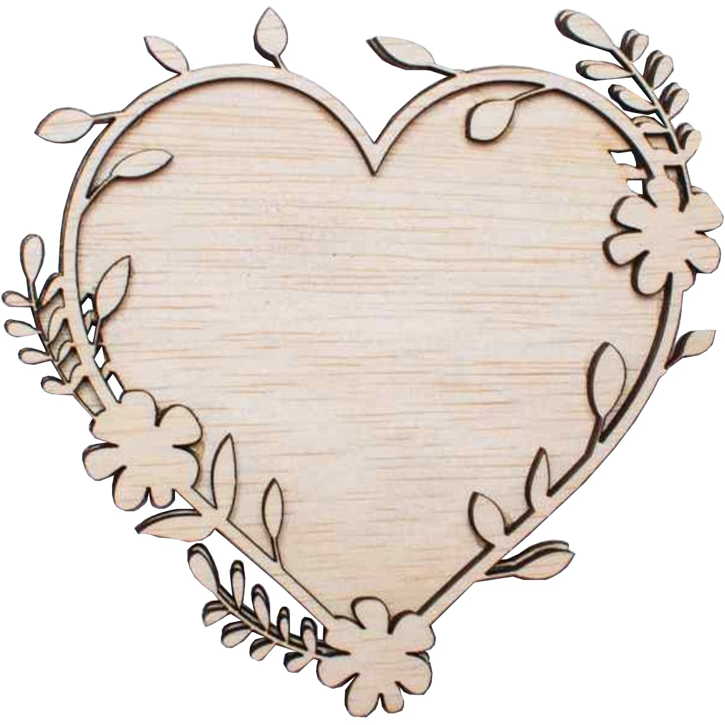 Blank Decor Inima cu Flori HH1521 din lemn pentru Licheni