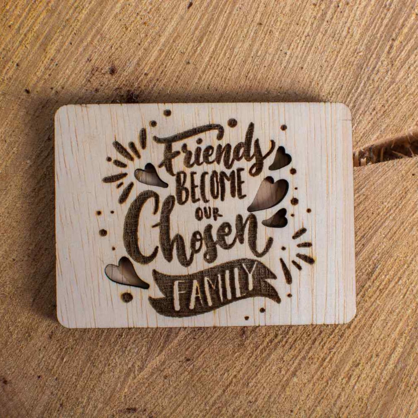 Decor Pretenii devin Familie Personalizat Blank HH1524 din lemn pentru Licheni