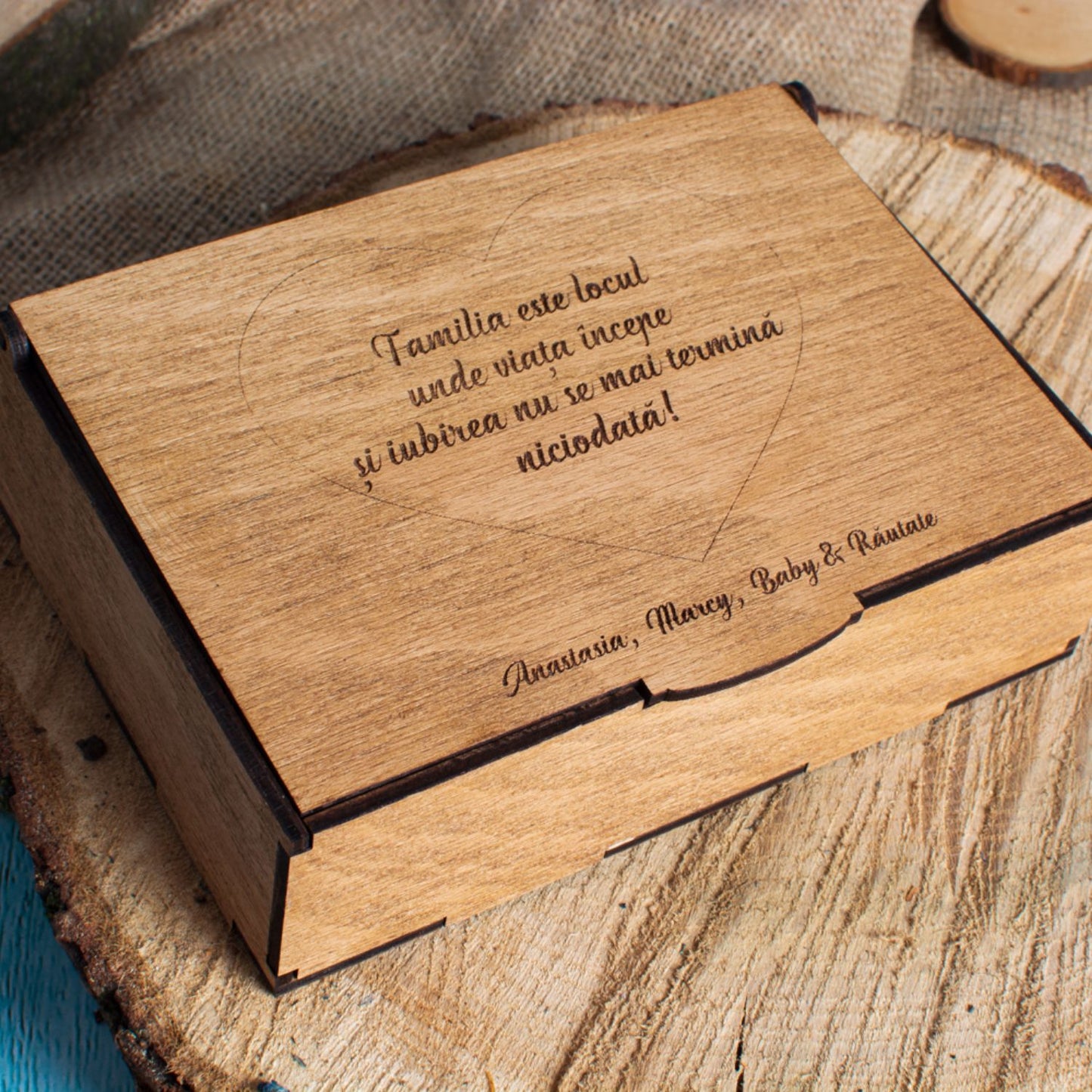 Cutie Personalizata din Lemn HH1552 pentru Poze 16x11x5 cm