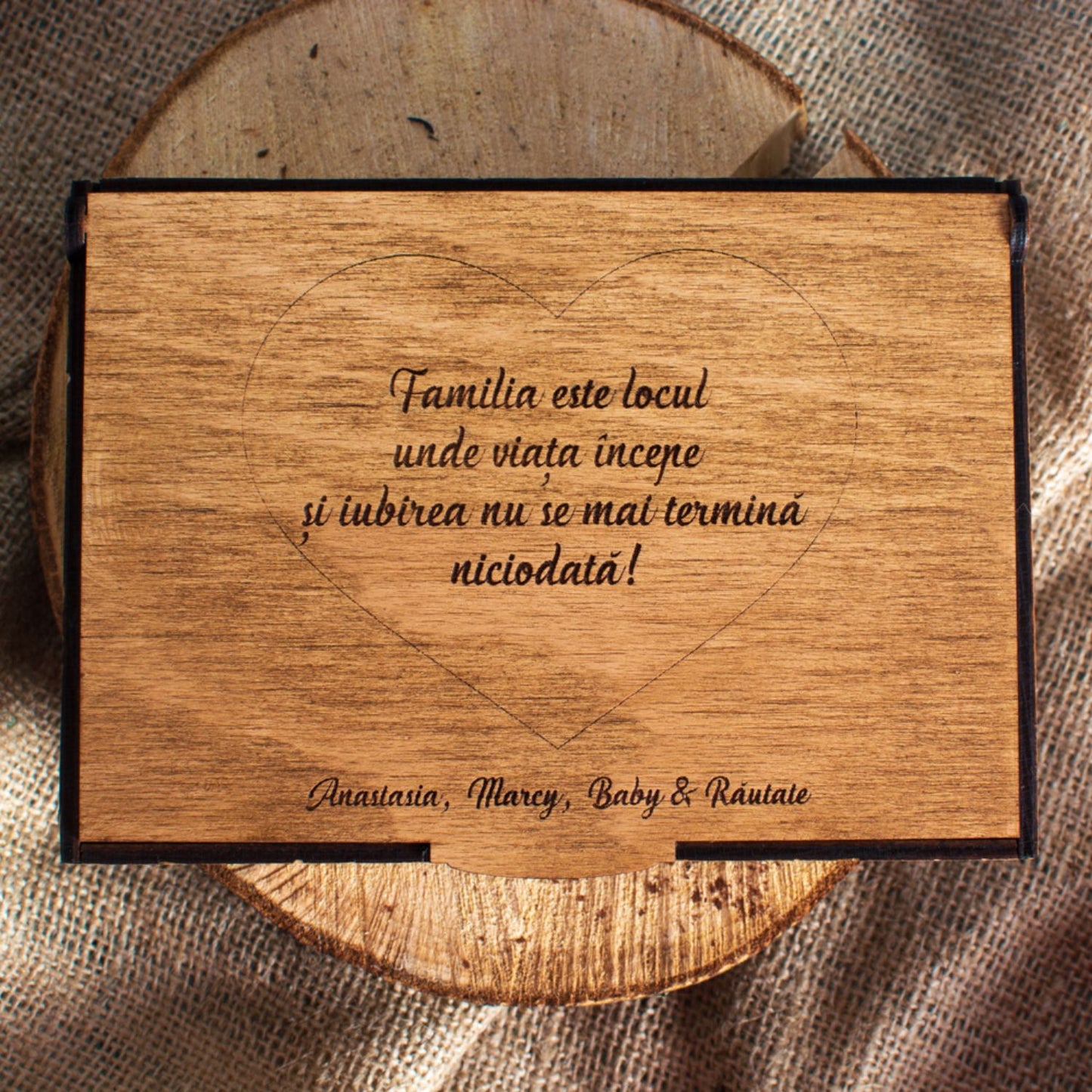 Cutie Personalizata din Lemn HH1552 pentru Poze 16x11x5 cm