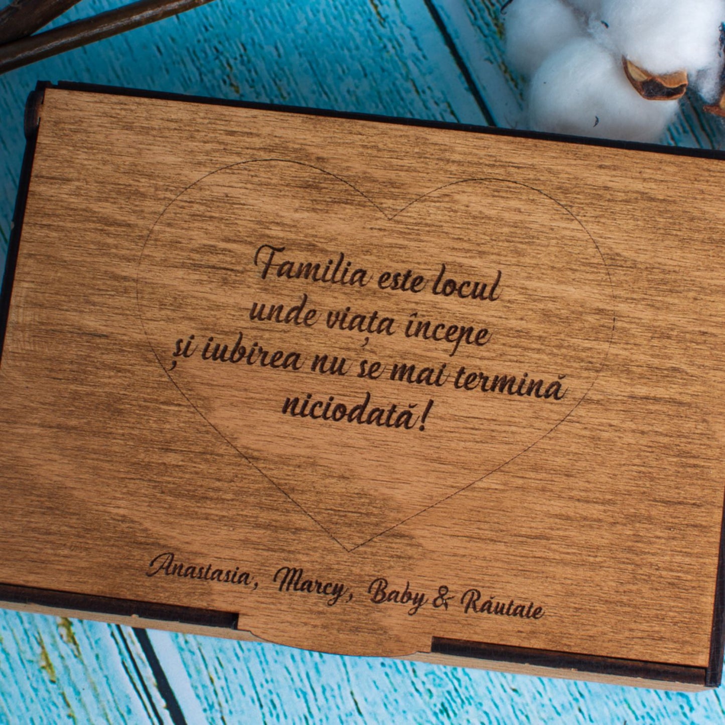 Cutie Personalizata din Lemn HH1552 pentru Poze 16x11x5 cm