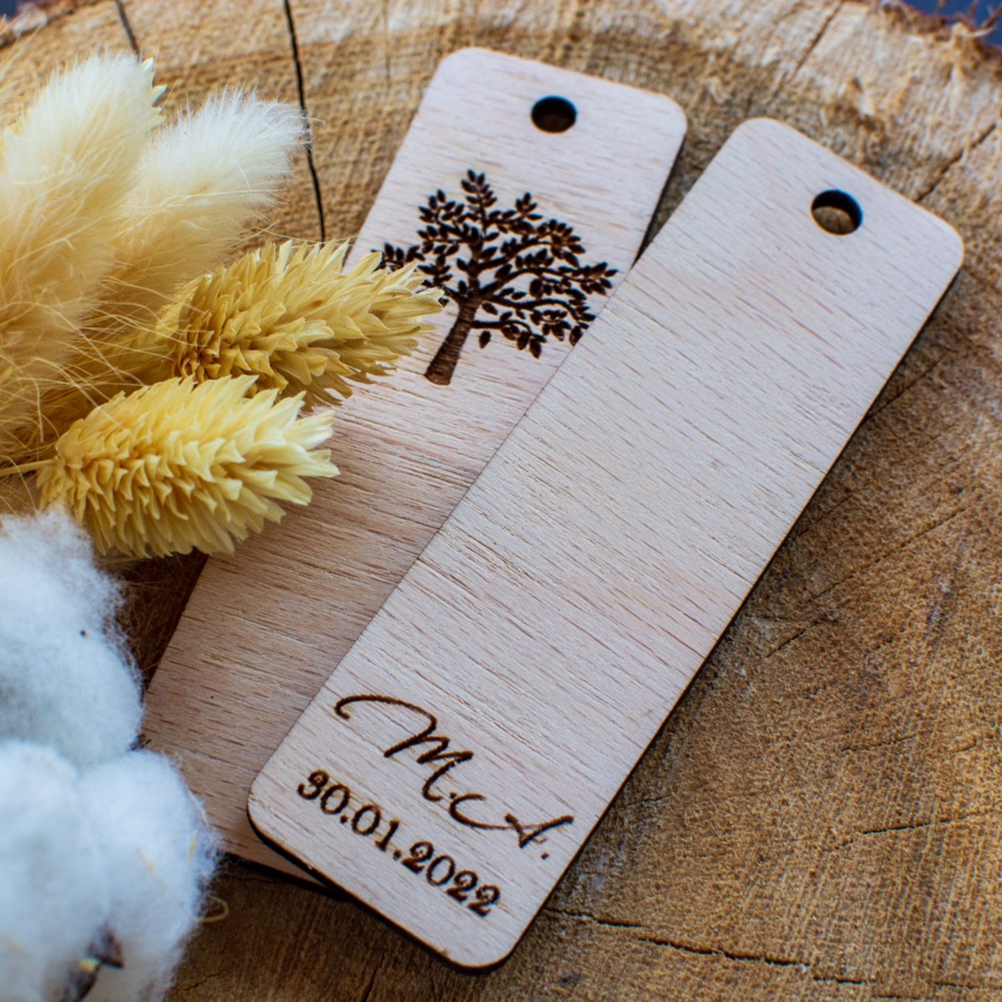 Semn de Carte Personalizat din lemn, HH1555 Marturie Nunta, Botez, Eveniment 3x10 cm