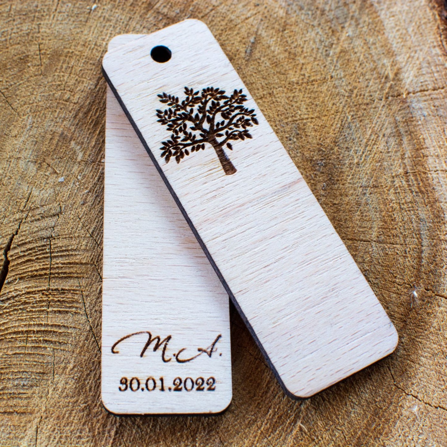 Semn de Carte Personalizat din lemn, HH1555 Marturie Nunta, Botez, Eveniment 3x10 cm