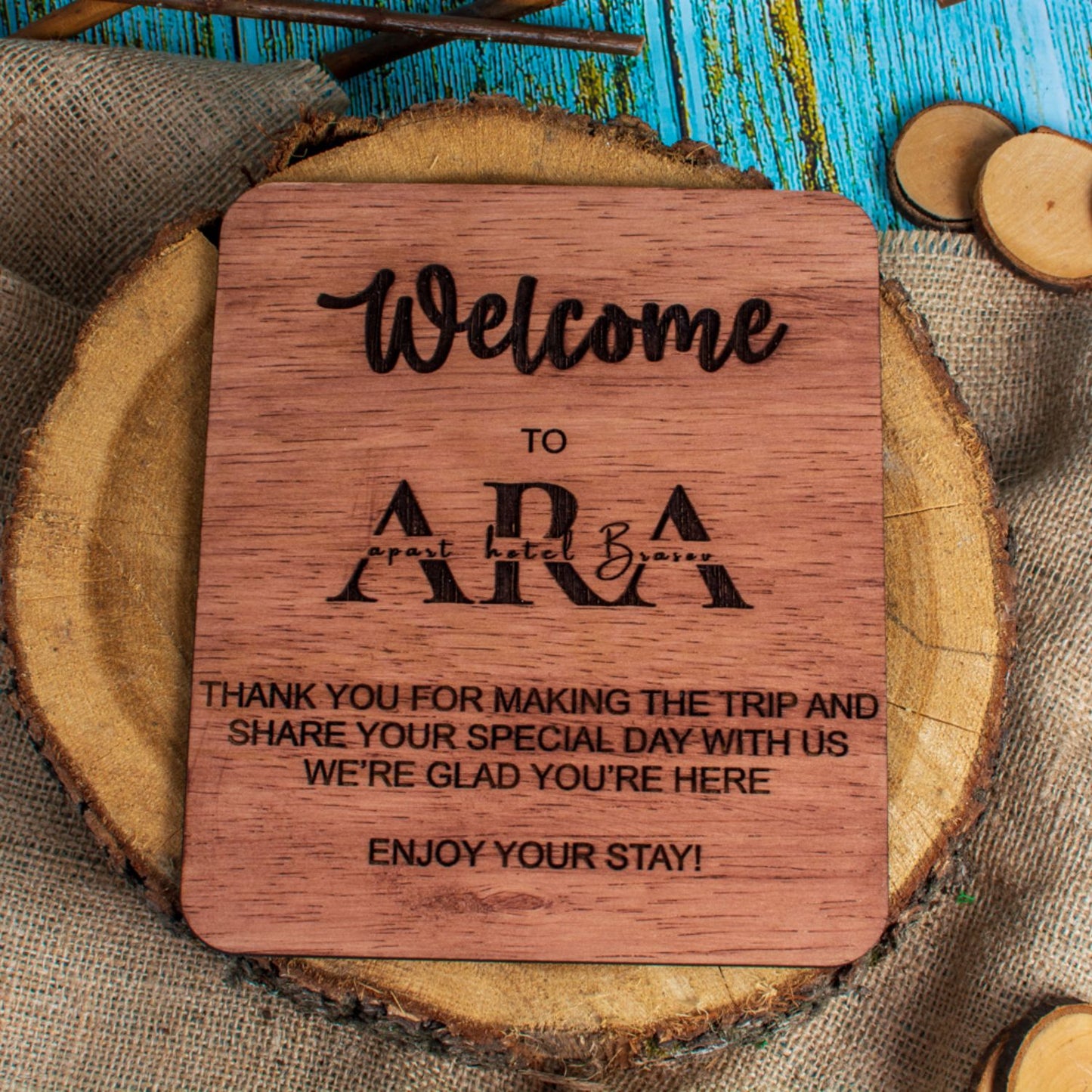Decor Rama Foto HH1571 Primire Intrare Welcome din lemn Personalizata