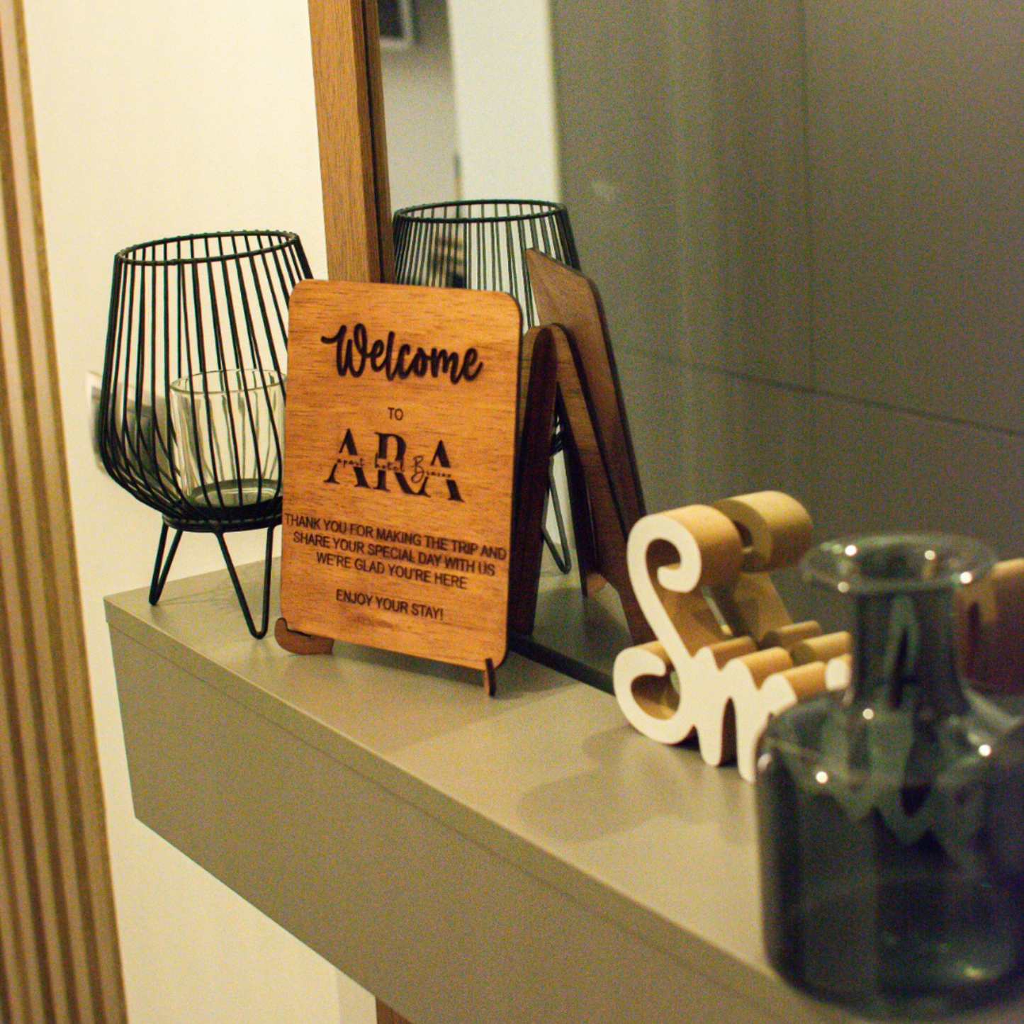 Decor Rama Foto HH1571 Primire Intrare Welcome din lemn Personalizata