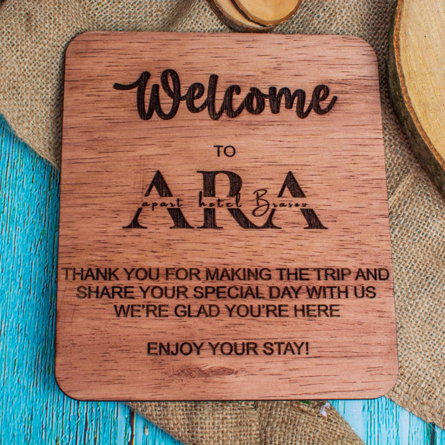 Decor Rama Foto HH1571 Primire Intrare Welcome din lemn Personalizata