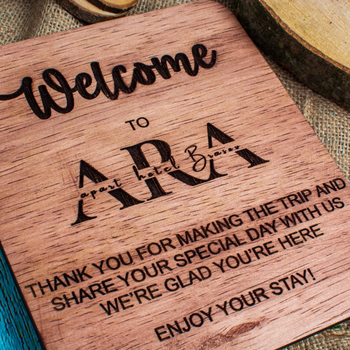 Decor Rama Foto HH1571 Primire Intrare Welcome din lemn Personalizata