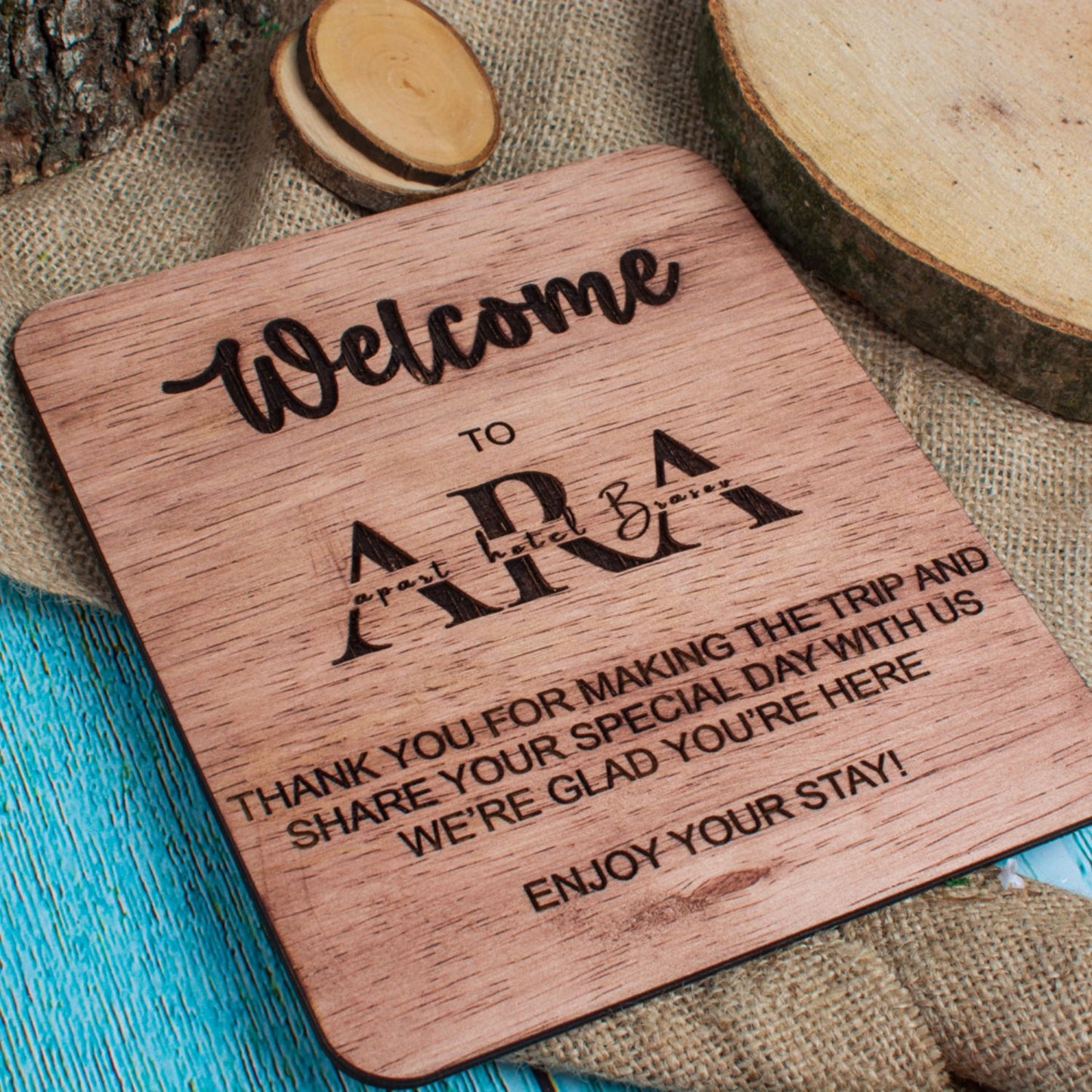 Decor Rama Foto HH1571 Primire Intrare Welcome din lemn Personalizata