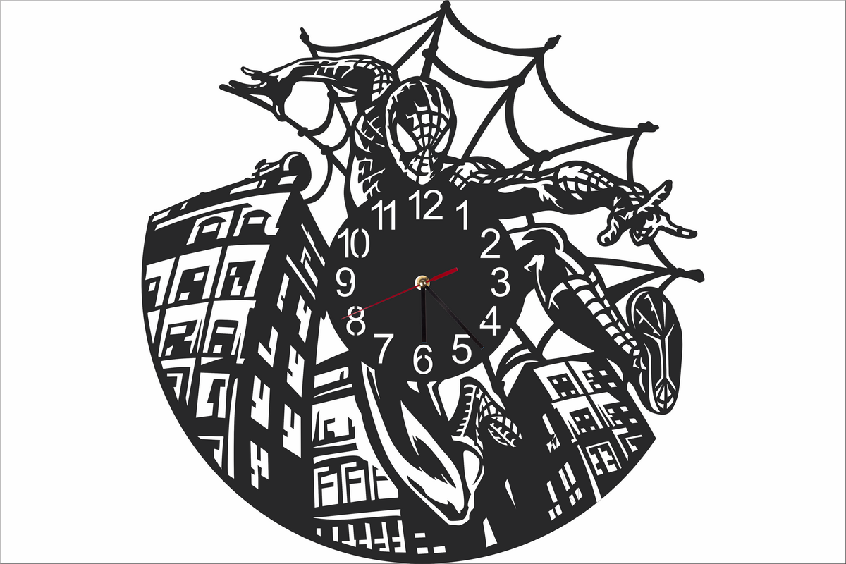 Ceas Personalizabil de lemn decorativ Spiderman