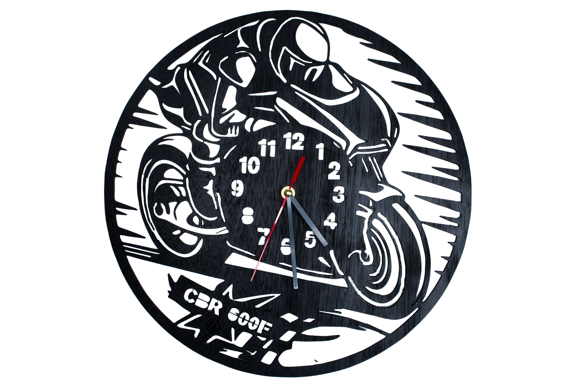 Ceas Decorativ Personalizabil din lemn HH263 Motor, CBR 600F
