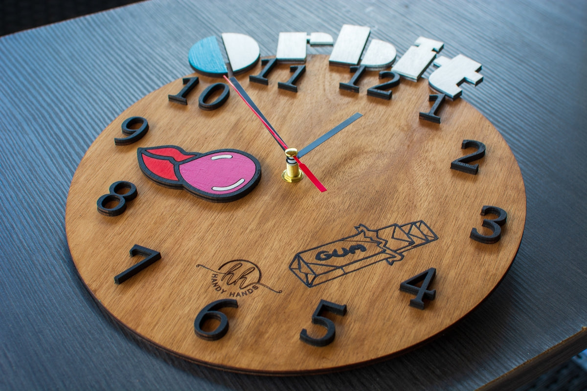 Ceas Decorativ Personalizabil din lemn HH270 Guma Orbit