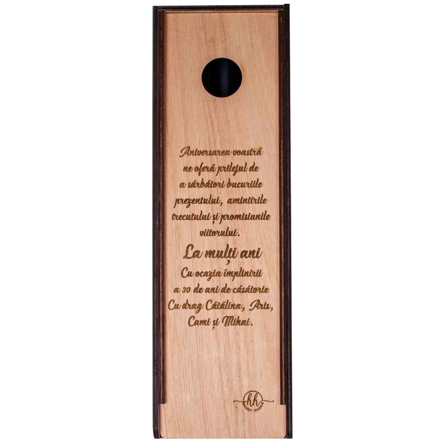 Cutie de vin din Lemn HH828 Personalizata cu Nume si Text