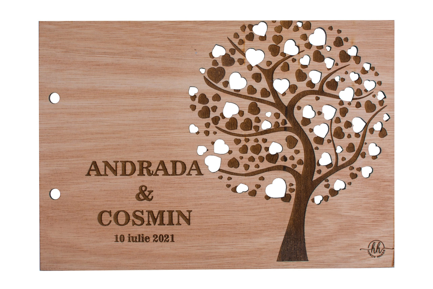 Album Foto de Nunta Personalizat din lemn GuestBook, GBook267, Copacul Inima 30x21 cm