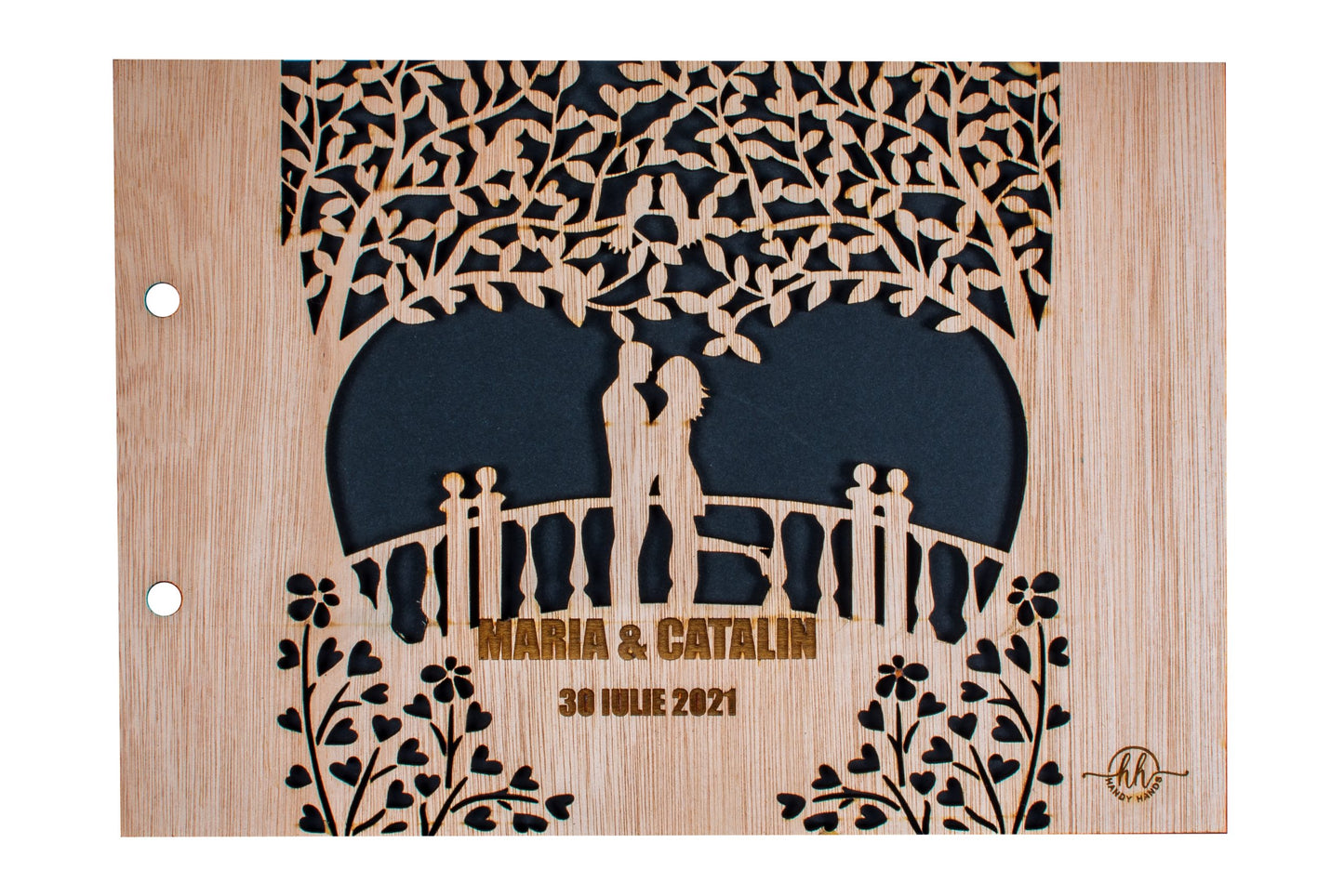 Album Foto de Nunta Personalizat din lemn GuestBook, Indragostiti 30 cm x 21 cm
