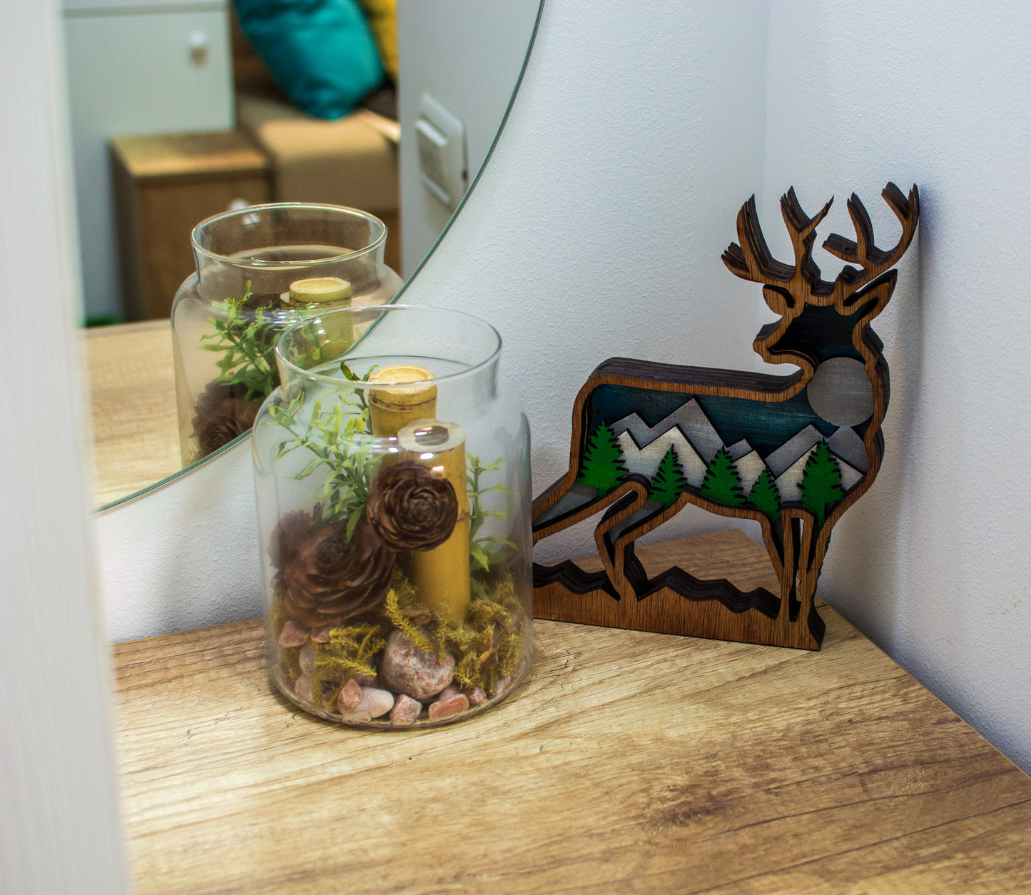 Decor Personalizabil HandyHands din lemn mai multe straturi cerb