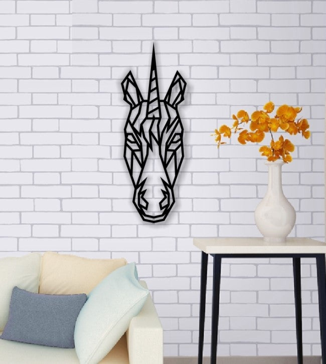 Decor Personalizabil Geometric perete Cap Unicorn HHH479 din lemn