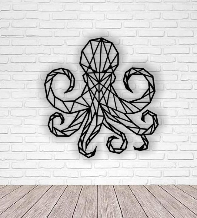 Decor Personalizabil Geometric perete Caracatita HHH476 din lemn
