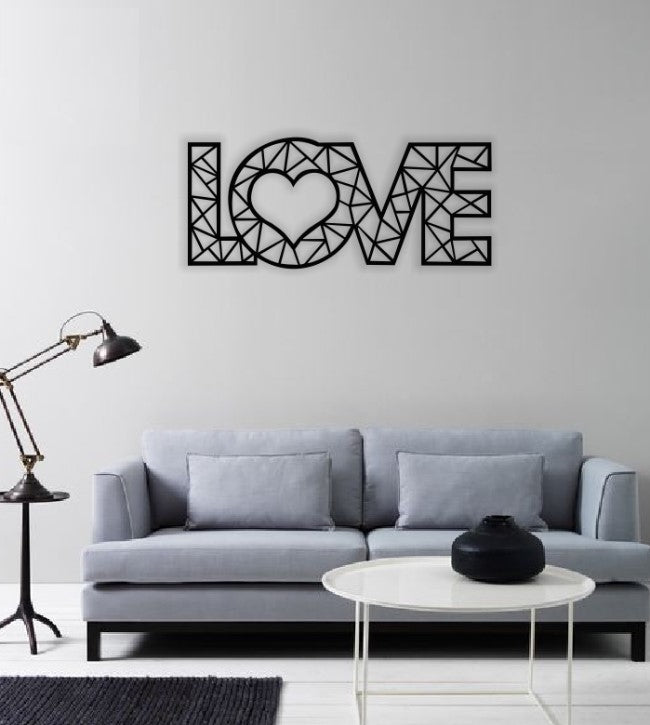 Decor Personalizabil Geometric perete Love Inimioara HHH574 din lem