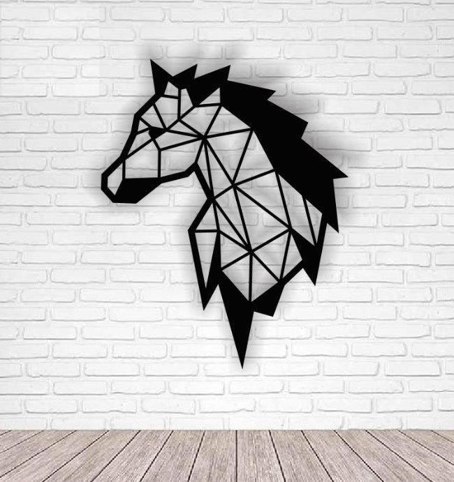 Decor Geometric Personalizabil perete Cap de Cal din lemn