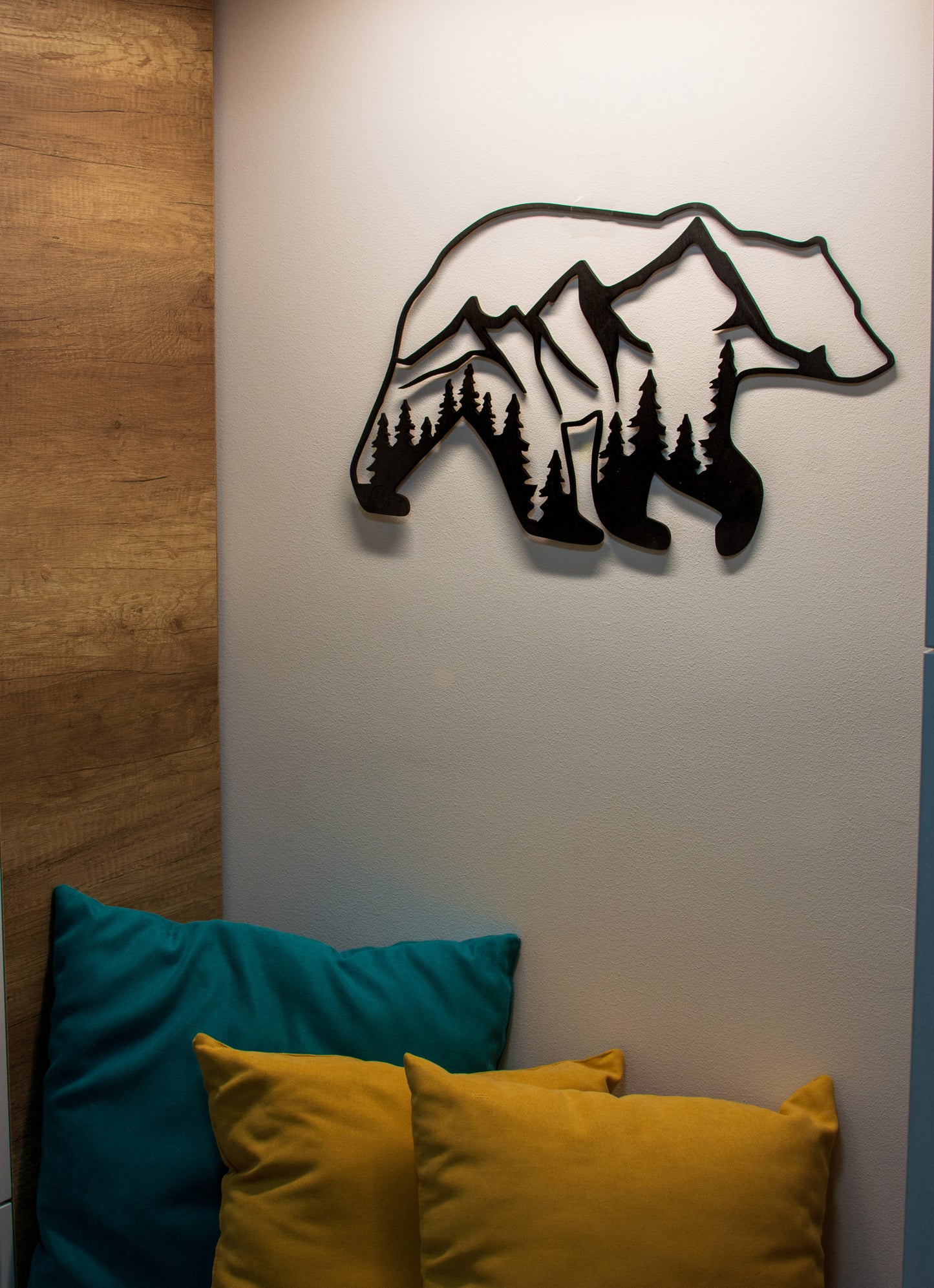 Decor Personalizabil HandyHands Geometric urs din lemn