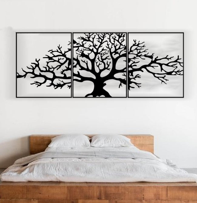 Decor perete Personalizabil 3 Parti Copac HHH91 din lemn