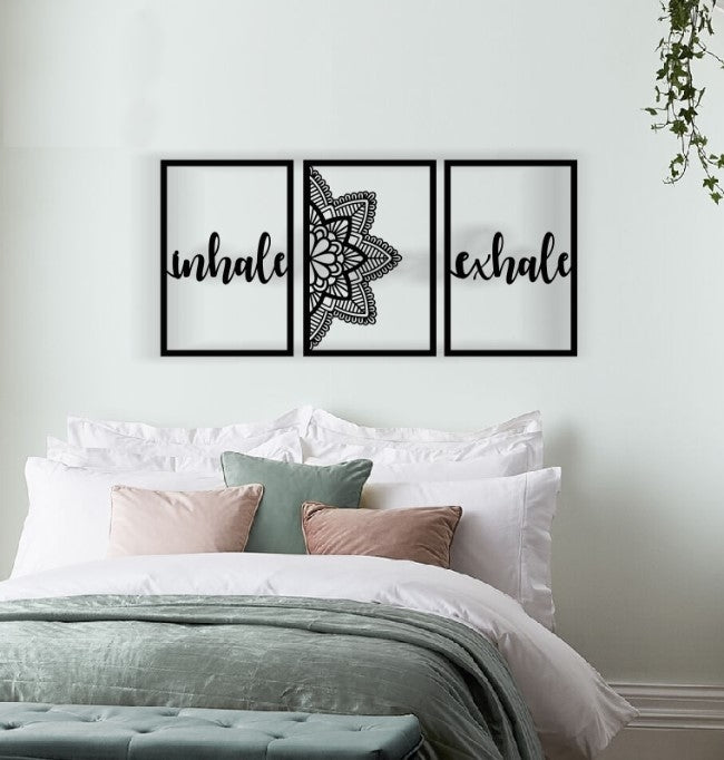 Decor perete Personalizabil 3 Parti Inspira Expira HHH563 din lemn