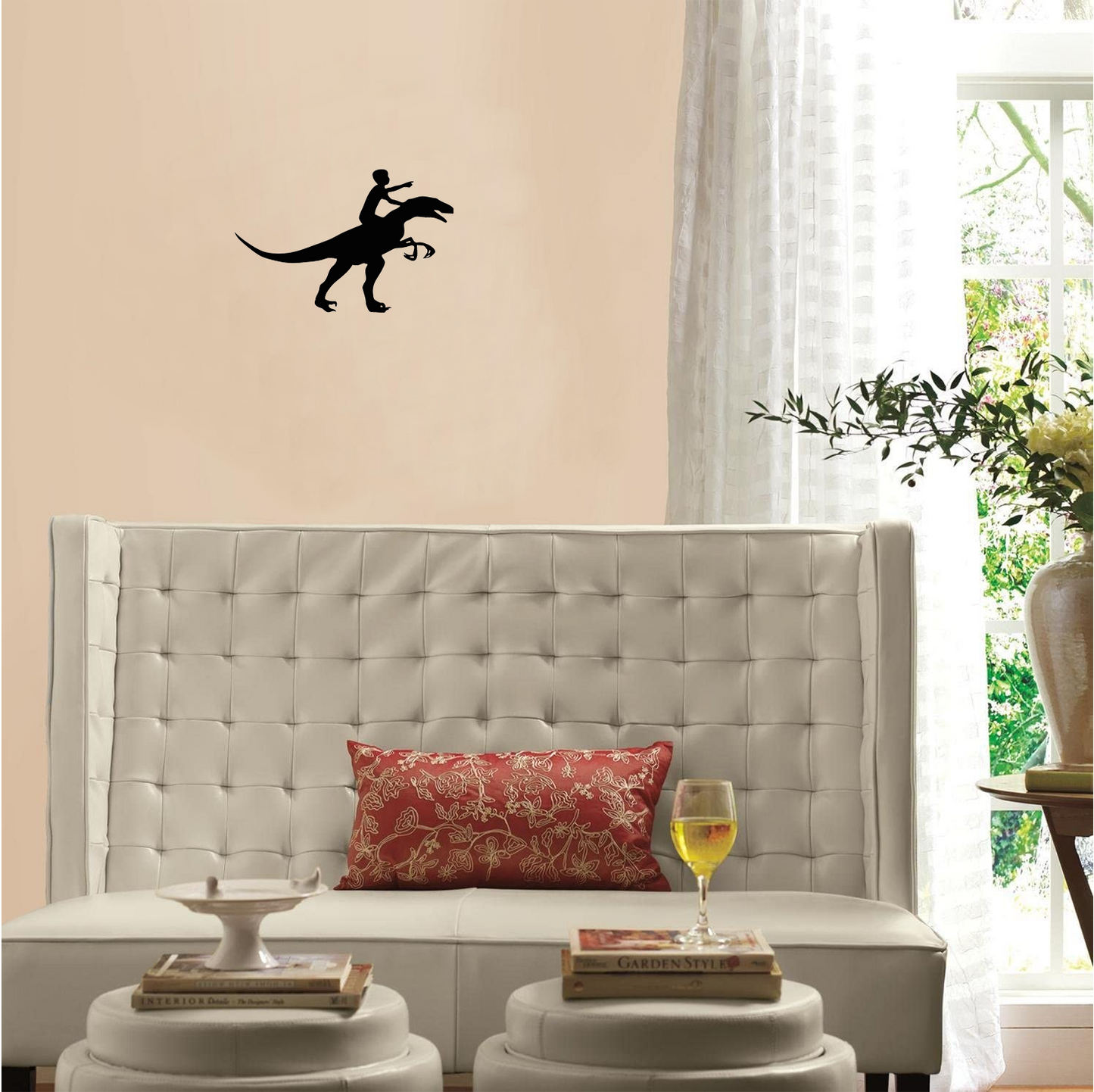 Decor perete Baiat pe Dinozaur HH690 din lemn