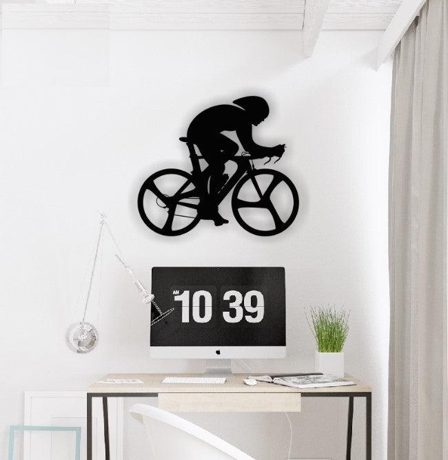 Decor perete Personalizabil Biciclist Viteza HHH256 din lemn