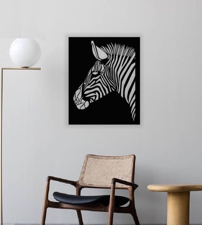 Decor perete Personalizabil Cap de Zebra din lemn