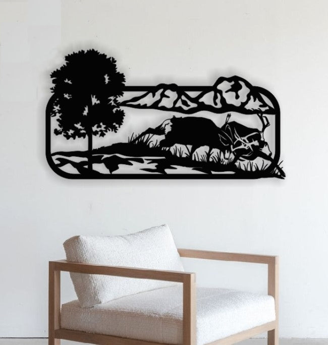 Decor perete Personalizabil Caprioara din lemn