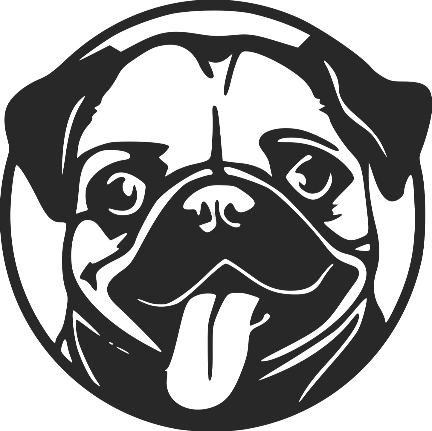 Decor perete Catel Pug Mops HH688 din lemn