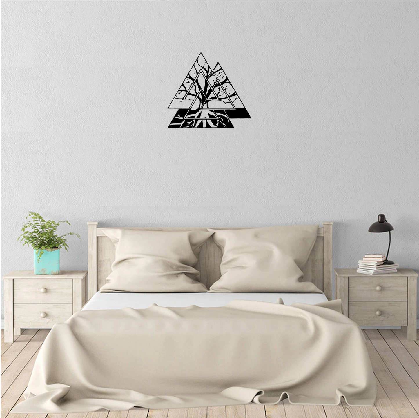 Decor perete Copac din Triunghiuri HH709 din lemn