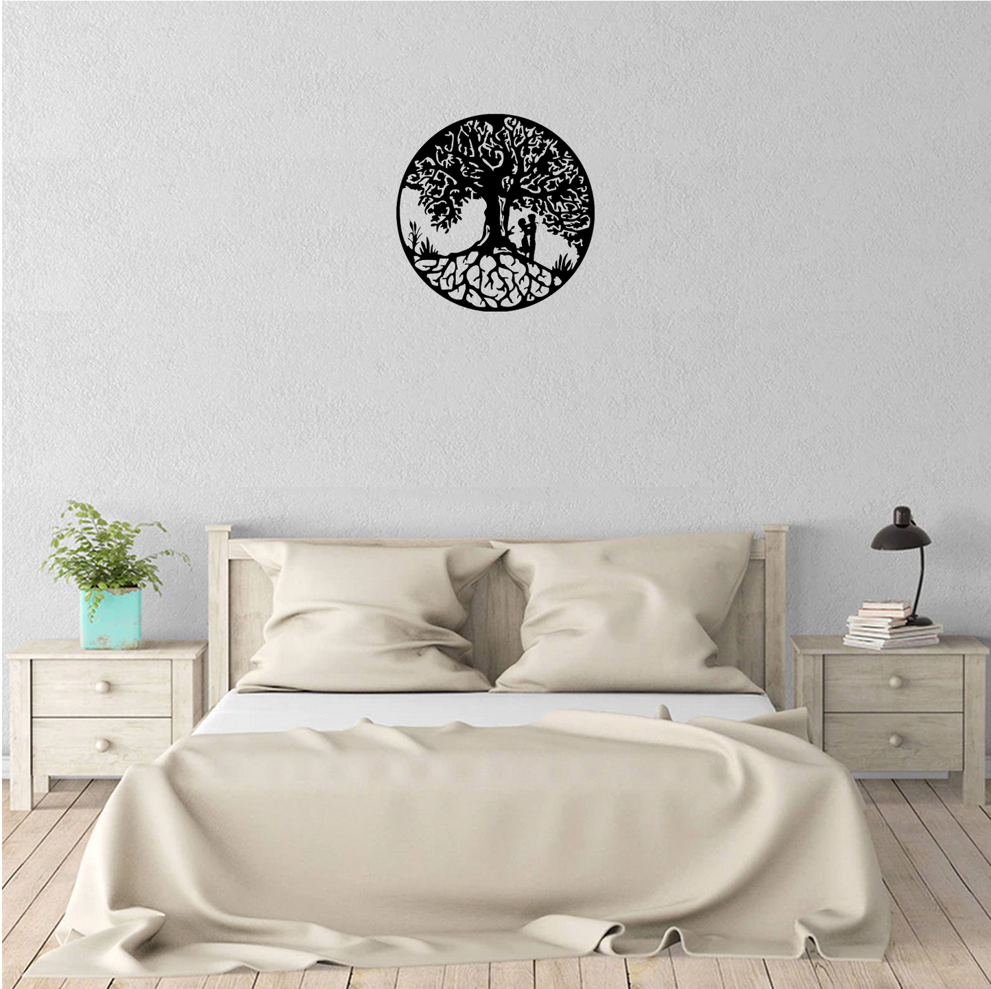 Decor perete Cuplu sub Copac HH684 din lemn
